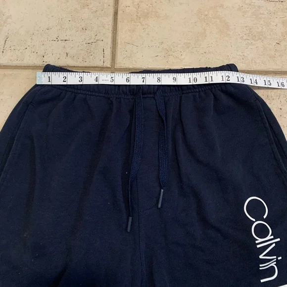 💜 Calvin Klein Navy Blue Sweat Shorts - Size S - Picture 4 of 4